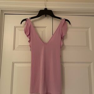 Banana Republic Pink Ruffle Sleeve Top
